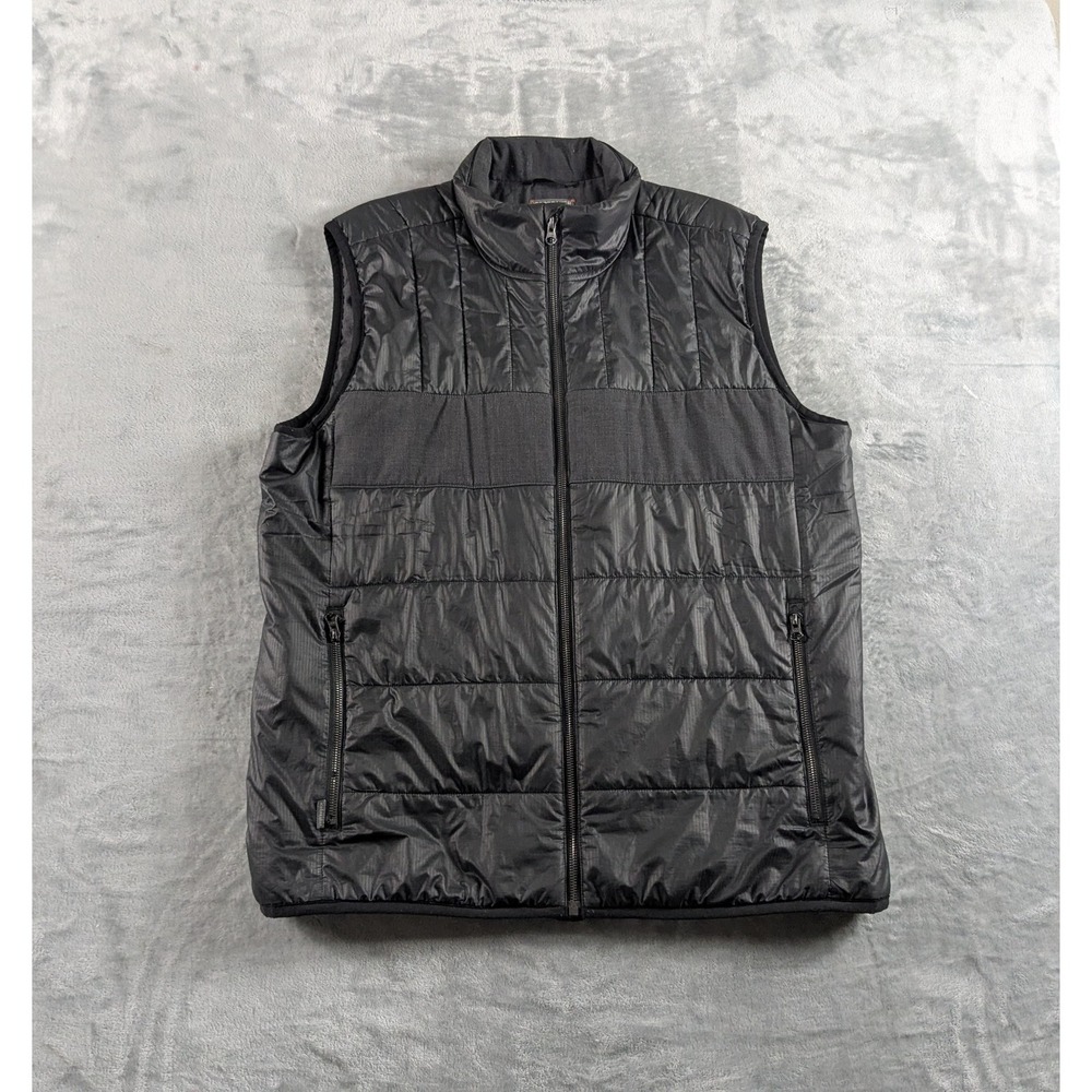 Icebreaker MerinoLOFT Vest Men XL Black Insulated Wool Lined Outdoor Zip READ
